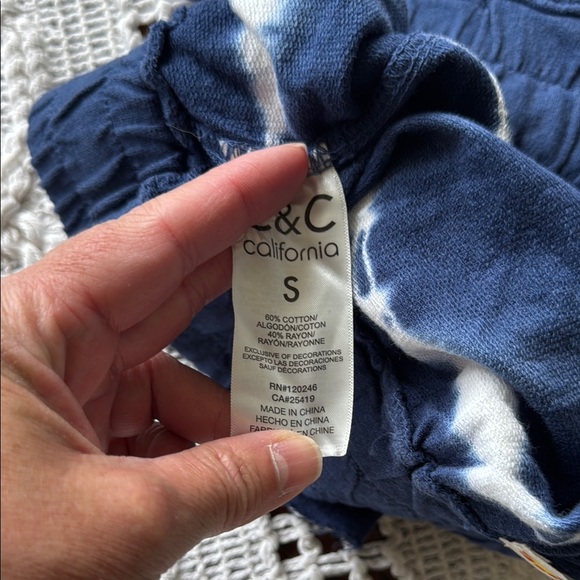 C&C California Athletic Shorts Blue and White Tie-Dye - Picture 8 of 11
